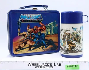 Fiambrera metálica MOTU Masters of the Universe con taza térmica 1983 Mattel vintage - Imagen 1 de 6