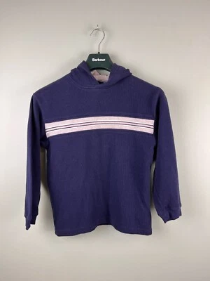 Sudadera con Capucha a Rayas Azul Marino Ediciones Básicas Años 90 De Colección Crew Juvenil 10-12 Se Ajusta XS Foto 1 de 4