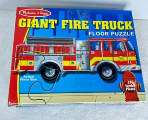 Melissa & Doug Fire Truck Jumbo Jigsaw Floor Puzzle Educational Children 24 Pcs - Picture 1 of 14