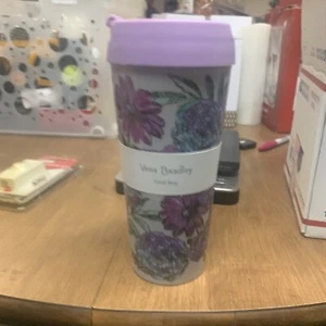 NWT! Vera Bradley Travel Mug Mural Garden Frosted Floral 16 Oz - Picture 1 of 3