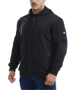 Lee Cooper Workwear Mens Full Zip Thermal Zipped Hoodie Hoody Jacket Black XXL - Picture 1 of 9