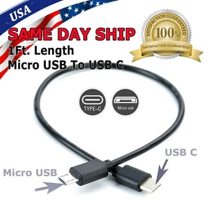 USB 3.1 USB-C Type C to Micro USB Male Sync OTG Charge Data Transfer Cable Cord - Picture 1 of 11