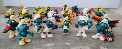 Винтажный 1980-х смурфики ПВХ фигурка лот Schleich РЕДКАЯ коллекционная ретро игрушки набор - Изображение 1 из 4
