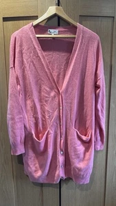 Cárdigan de cachemir Next para mujer talla 20 largo rosa bolsillos abotonados ver fotos - Imagen 1 de 12