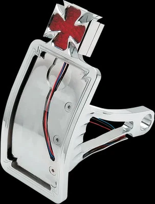 DS Al Cross Curved Axle License Plate V Mount Heritage Softail Classic 00-07 - Image 1 of 3