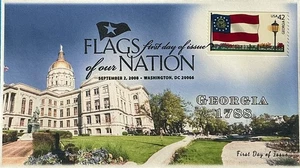 BDAOCITW KSC Cachets 4285 Flaggen unserer Nation Briefmarke FOON State Capitol Georgia - Bild 1 von 2
