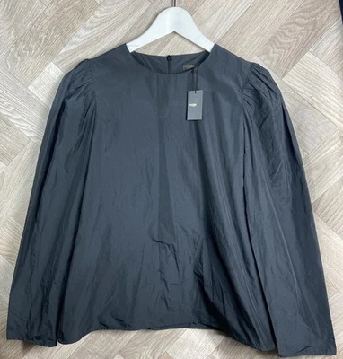 Maje Black Boxy Long Sleeved Blouse Size 3 Approx UK 10 New - Image 1 of 4