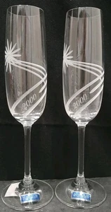 2 Marquis By Waterford Crystal Swirls Millennium Celebration Champagne Flutes - Picture 1 of 7