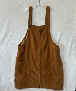 Mini Vestido Shein Pana Jersey Marrón Oxidado Talla XL Delantal Vestido Otoño - Imagen 1 de 16