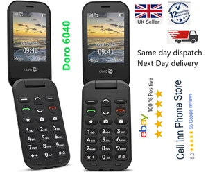 Doro 6040 Flip Big Button Mobile Phone - Dual SIM- Brand NEW- Perfect Gift - Picture 1 of 6