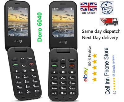 Doro 6040 Flip Big Button Mobile Phone - Dual SIM- Brand NEW- Perfect Gift - Image 1 of 4