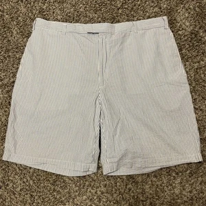 Greg Norman Shorts Men' s 42 Blue Seersucker Casual Striped Summer Golf - Picture 1 of 10