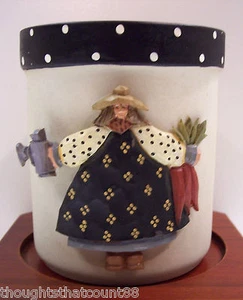 Williraye Candle Crock Girl w/WATERING CAN  & CARROTS *FREE USA SHIPPING - Picture 1 of 2