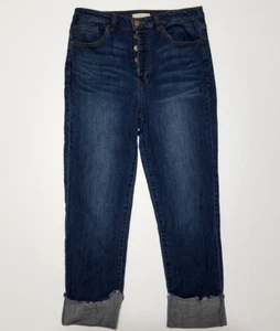Tgla Jeans Damen Gr. 30 Blau Denim High-Rise Bündchen Straight-Leg Baumwolle Stretch - Bild 1 von 16