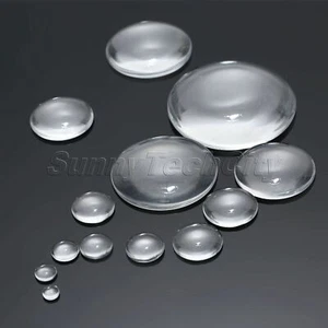 Transparent Clear Round Glass Dome Flatback Cabochon Scrapbooking 6-50mm Wholesa - Picture 1 of 17
