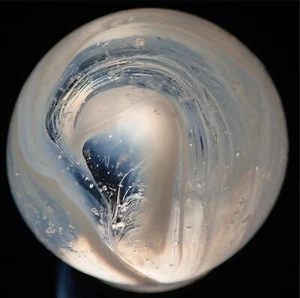 "Canicas antiguas grandes Christensen ágata blanca escoria 0,796"" B" - Imagen 1 de 12