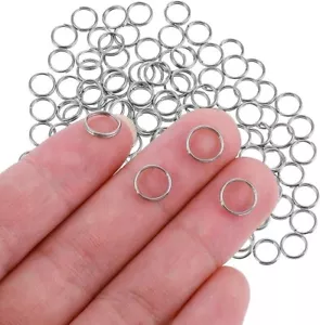 100 Pack 8Mm Split Key Rings 0.31 Inches Mini Jump Rings Stainless Steel Small S - Picture 1 of 5