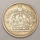 1955 Sweden Swedish 25 Ore Crown Silver Coin VF+