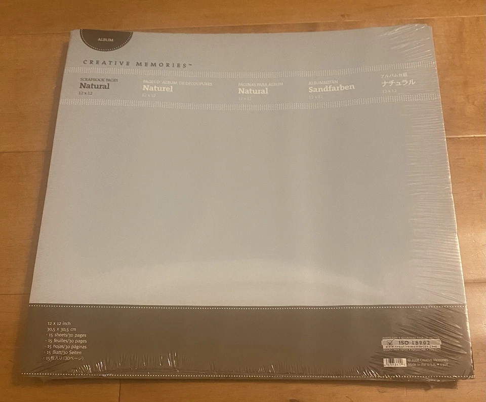 2008 Pack 15 Sheets Natural Creative Memories 18902 Refill Scrapbook Pages 12x12 - Image 1 of 1