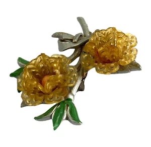 Vintage Early Plastic Flower Pin/Brooch 2-3/4 Inches - Picture 1 of 7
