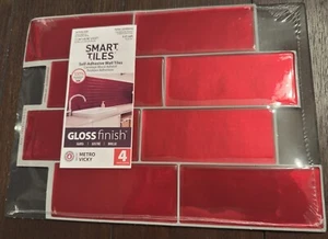 Abziehen und Kleben SMARTE FLIESEN rot Metro Vicky NEU VERSIEGELTE VERPACKUNG Spritzschutz Wand - Bild 1 von 5