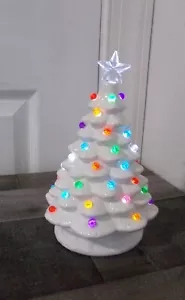 White Ceramic Christmas Tree with Lights 8 in NAPCO See description & Photos - Picture 1 of 13