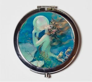 Mermaid Holding Pearl Fantasy Compact Mirror Make Up Pocket Mirror for Cosmetics - Picture 1 of 2