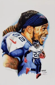 DERRICK HENRY Tennessee Titans-Brian Barton 12x18 Ltd Ed Lithograph #17/250 - Picture 1 of 2