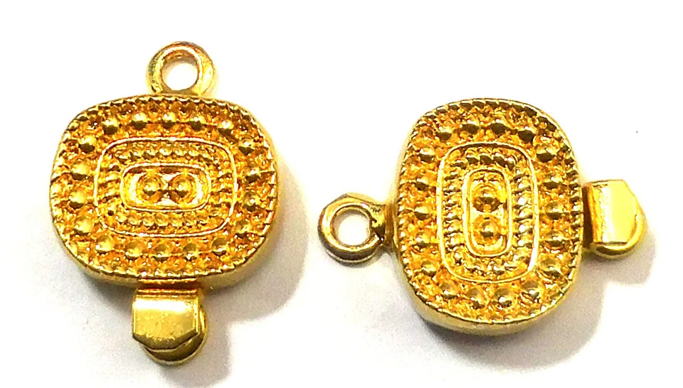 2 Pcs 23X14X7mm Bali Box Clasp 1 Strand 18k Gold Plated Jewelry Making vs-106 - Image 1 of 3