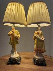 Vintage Mid- Century Man And Woman Lamps - Picture 1 of 12