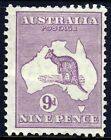 Australia 1929 'Roo 9D. Violet Die Iib Wmk Mult Crown A (W7) Perf 12 Sg 108 Mint