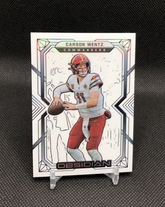 2022 Obsidian Carson Wentz WHITE CONTRA ELECTRIC ETCH CASE HIT SSP #97 RAMS 🐏