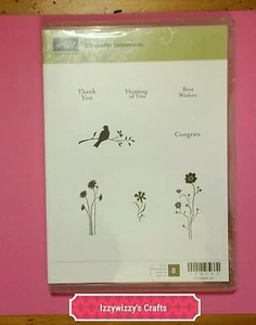 SILUETA SENTIMIENTOS pájaro sobre rama aferramiento floral - Imagen 1 de 1