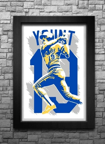 ROBIN YOUNT art print/poster MILWAUKEE BREWERS FREE S&H! JERSEY Cover