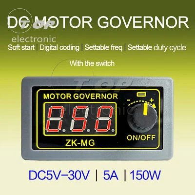 GCSUPERMARKET ZK-MG DC5V-30V High Power PWM DC Motor Governor LED Dimming Module With Switch