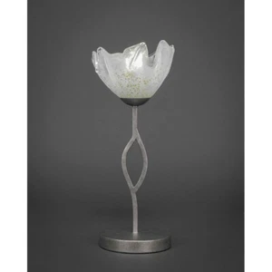 Toltec Revo Mini Table Lamp, Aged Silver, 7" Gold Ice Glass - 140-AS-755 - Picture 1 of 1