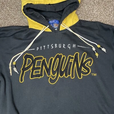 Vintage Starter Mens Pittsburgh Penguins Hoodie Large Sweatshirt Hockey 1990s - Image 1 of 4