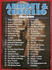 ABBOTT & COSTELLO - Card #72 - CHECKLIST - DuoCards - 1996