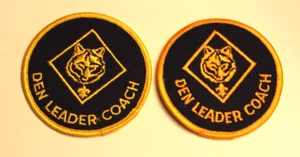 BSA Insignia, 2 Different Den Leader Coach Patches, MINT - Imagen 1 de 2