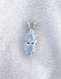 14x7 14mm x 7mm Lavendel Marquise Zirkonia CZ Sterlingsilber Edelstein Anhänger  - Bild 1 von 2