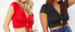 Rue 21 Women's Front Cut Out Crop Top - Picture 1 of 5