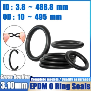Metric O Ring Rubber Sizes 10mm to 495mm EPDM O-Rings Seal Oring Orings Black - Picture 1 of 179