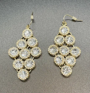 Vintage Kostüm nicht rosten Chandelier Ohrringe, Sterling Gold Haken - Bild 1 von 3