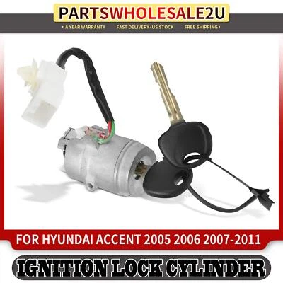 1x Cilindro de bloqueo de encendido Zamak5 nuevo con 2 llaves para Hyundai Accent 2005 2006-2011 Foto 1 de 4