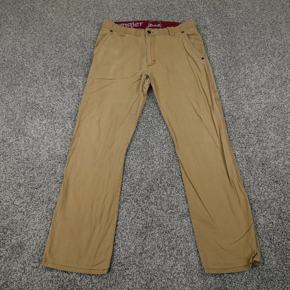 Wrangler Pants Mens 35x30 Brown Tan Chino ATG Hiking Outdoor Stretch Flex Work - Image 1 of 4