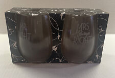 the perfect gift 21 oz stemless wine glasses Mr Right and Mrs always right