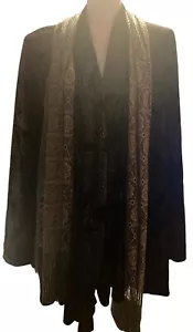 Vintage R&K Abend Blazer Jacke Damen XL Missy schwarz Samt Blumen Glitzer formell - Bild 1 von 11
