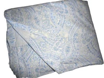 SÁBANA PLANA DOBLE MEDALLÓN PAISLEY AZUL Y BLANCO RALPH LAUREN 64X 89 100% ALGODÓN Foto 1 de 4