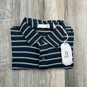 Tasc Shirt Uomo Medium Everywear Polo a Righe Golf Bambù Elasticizzata UPF NUOVA $74 - Foto 1 di 11