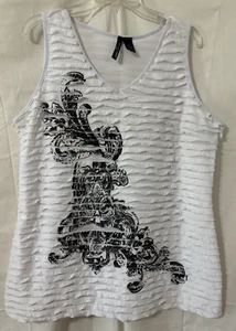 Saint Tropez West Women's Layered Sleeveless Ruffled V-Neck Top Plus Size 1X - Picture 1 of 5